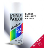 SPRAY  KENDA BLANCO BRILLANTE RAL 9010 400ML