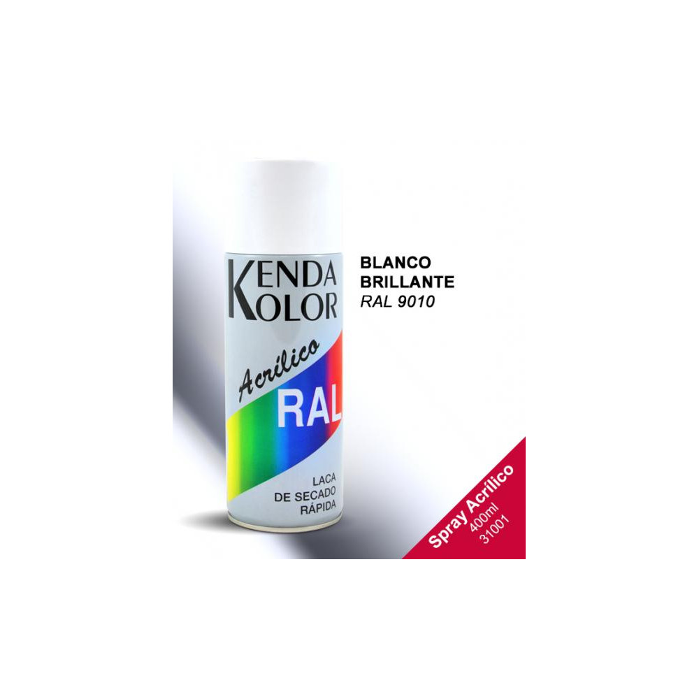 SPRAY  KENDA BLANCO BRILLANTE RAL 9010 400ML