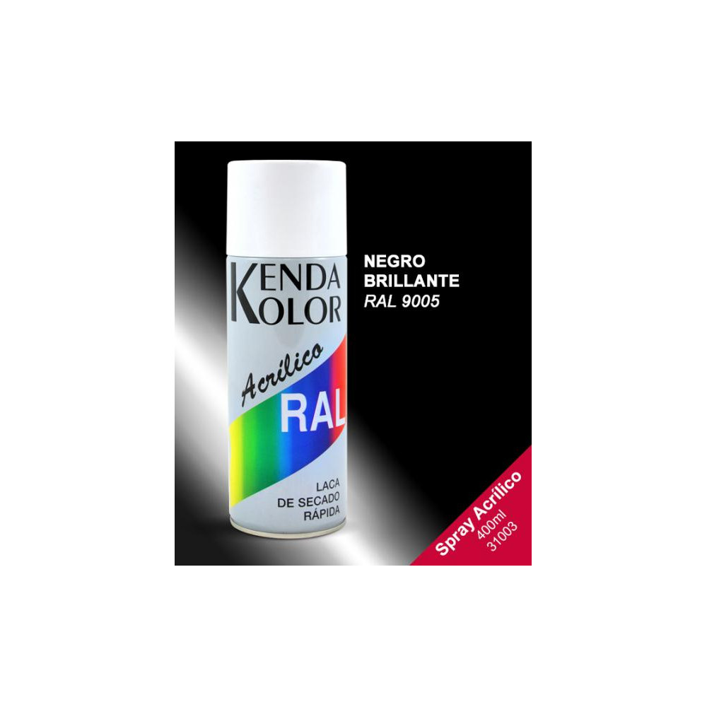 SPRAY KENDA NEGRO BRILLANTE RAL 9005 400ML
