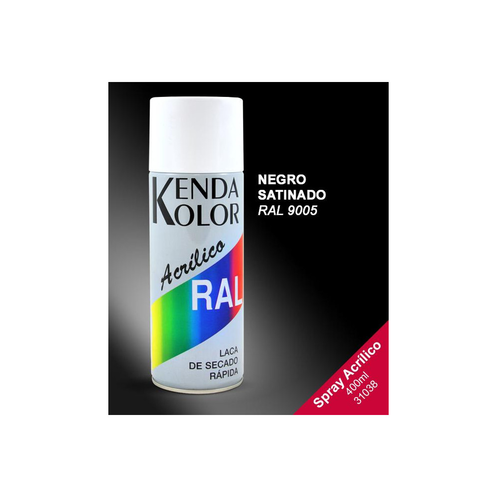 SPRAY KENDA NEGRO SATINADO RAL 9005S 400ML